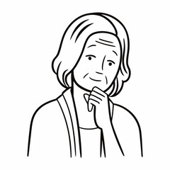 portrait of a senior middle woman isolated on white