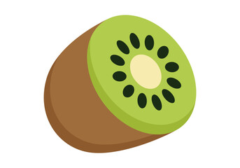 Obraz premium Kiwi Fruit Flat Colored Icon Set Round Tropical Fruit Design for Healthy Organic Lifestyle Graphics