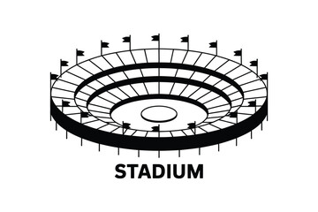 Modern Stadium Silhouette Vector Illustration
