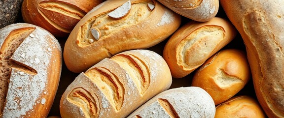 Rustic artisan bread loaves, various shapes & crusts,   oven baked,   homemade