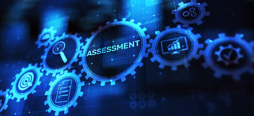 Obraz premium Assessment analysis Business analytics evaluation measure technology concept.