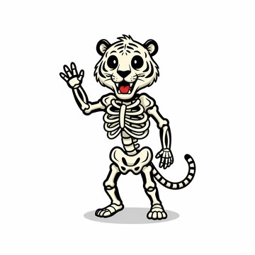 funny cartoon a skeleton tiger