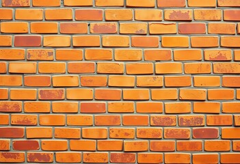 Rustic orange brick tile wall, textured ceramic surface, material, brick