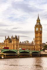 Fototapeta premium London landmark Elizabeth Tower with Westminster Bridge and Palace of Westminster