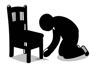 Abstract illustration of an object with bold lines and monochromatic tones