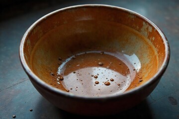 Empty Bowl A poignant close-up highlighting the stark reality of hunger and food insecurity.  The textured surface and shallow depth of field emphasize the emptiness and urgency of the need.