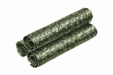 Seaweed Crisps Crispy seaweed rolls isolated watercolor vector illustration svg
