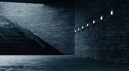 Dark and Moody Urban Underpass with Rain.