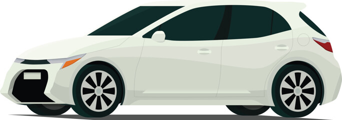 Naklejka premium Modern sports hatchback angled front side view