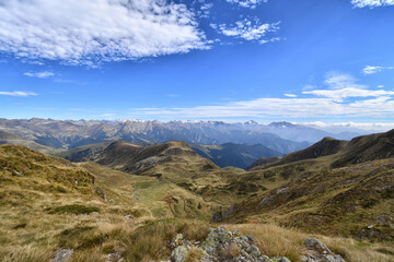 Panorami della Val Brembana salendo sopra i Piani dell'Avaro, Lombardia,Italia