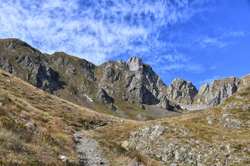 Panorami della Val Brembana salendo sopra i Piani dell'Avaro, Lombardia,Italia