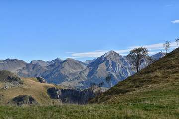 Panorami della Val Brembana salendo sopra i Piani dell'Avaro, Lombardia,Italia
