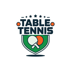 Table Tennis Logo Template Vector Design – Ping Pong Sports Emblem, Club Badge, and Athletic Team Graphic Illustration
