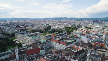 Fototapeta premium Aerial Cityscape of Vienna Austria with Famous Landmarks