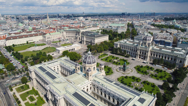 Aerial View of Maria Theresien Platz Vienna Austria