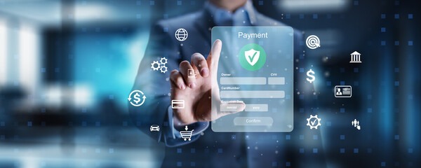 Secure Digital Payment Systems Illustrated Financial technology concept.