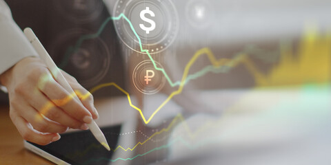 Mobile Digital Finance and Currency Exchange with Real-Time Market Analytics.