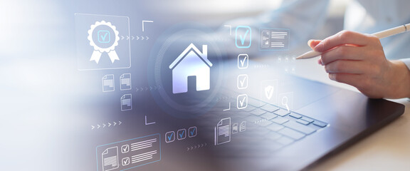Digital Property Certification and Real Estate Approval Workflow Interface on Touchscreen.