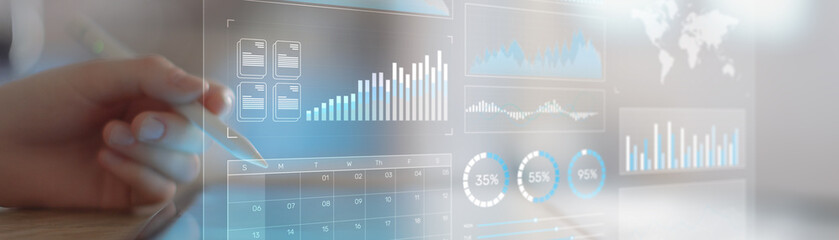 Interactive Data Analytics and Performance Metrics Visualization on a Modern Digital Tablet.