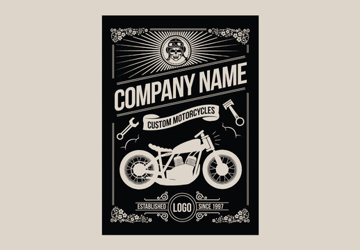 Custom Motorcycle Poster Flyer