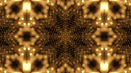 Abstract Golden Kaleidoscope: Mesmerizing Patterns and Glowing Visuals in Motion - Powered by Adobe