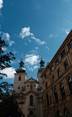 Prague city landscapes. Streets and roads of the Czech capital.