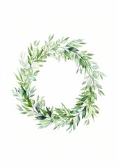 Naklejka premium Christmas wreath illustration watercolor art.
