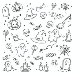 Halloween Doodle Icons Set