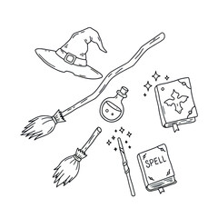 Witch and Magic Doodle Set