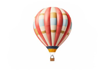 Fototapeta premium Hot air balloon aircraft vehicle white background.