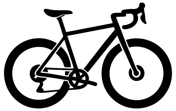Gravelbike Silhouette Illustration in Schwarz Wei&szlig;