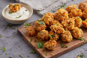 Baked mushrooms with dip sauce