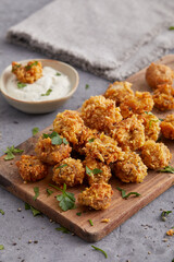Baked mushrooms with dip sauce