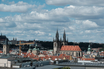 Prague city landscapes. Streets and roads of the Czech capital.