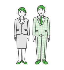 等身大,ビジネス男女2