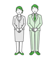 等身大,ビジネス男女3