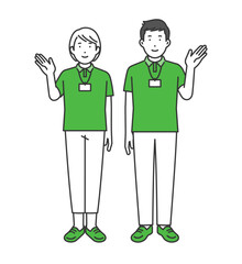 等身大,スタッフ男女