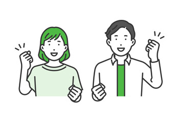 ガッツポーズ,クリエイター私服男女