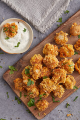 Baked mushrooms with dip sauce