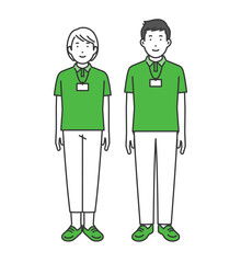 等身大,スタッフ男女2