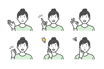 私服女性,ジェスチャーポーズセット