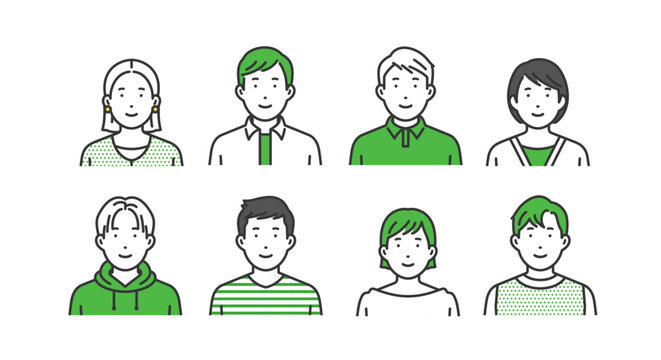 私服男女アバターアイコンセット