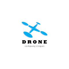 drone logo template technology design illustration abstract vector
