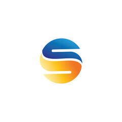 S letter logo template color design element vector illustration