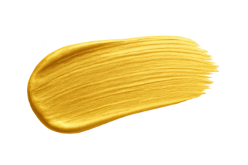 Smooth golden brush stroke on transparent background, metallic sheen and textured sweep