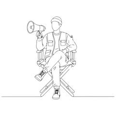 Experienced Filmmaker Line Art – Filmmaker Vector Outline with Clean Cinematic Design – Filmmaker Drawing – Vector of Filmmaker – Filmmaker Sketch