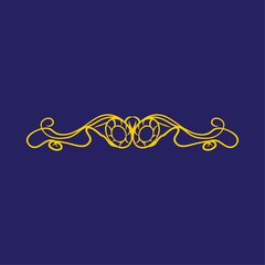 Elegant Ornamental Design in Gold A Detailed Graphic of a Decorative Scrollwork Element on a Dark Background