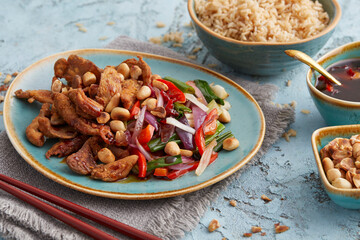 Kung Pao oyster mushrooms