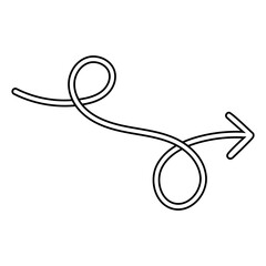 Hand drawn arrow icon vector. Direction illustration sign, Handmade. Pointer symbol or logo.