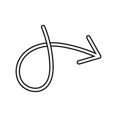Hand drawn arrow icon vector. Direction illustration sign, Handmade. Pointer symbol or logo.